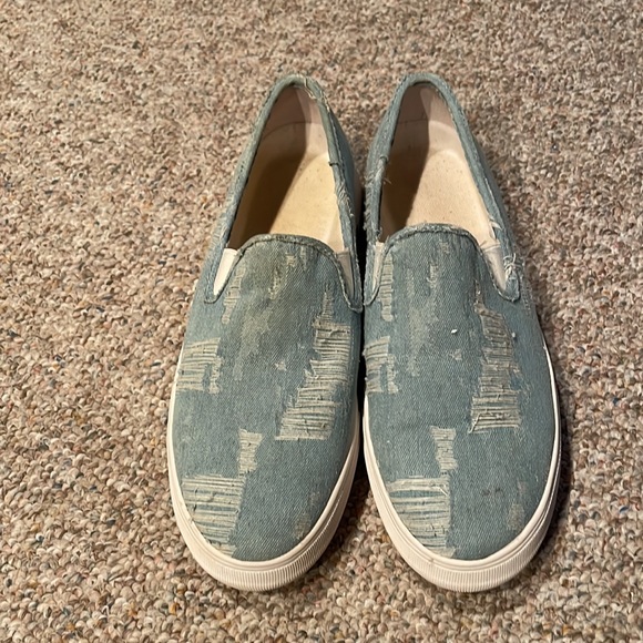 Sole Society slip on sneakers distressed denim size 12M - Picture 1 of 6